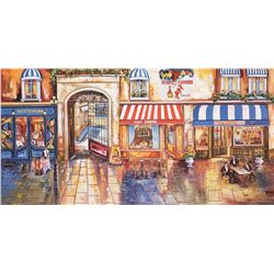 Alexander Borewko- Original Giclee on Canvas  Street Restaurants 