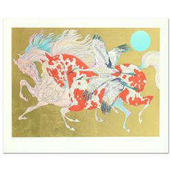 Guillaume Azoulay, "It Takes Two" Limited Edition Serigraph with Hand Laid Gold Leaf, Numbered and H