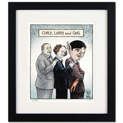 Bizarro! "Three Stooges GMO" is a Framed Limited Edition Hand Signed by creator Dan Piraro; Numbered