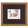 Image 1 : Caroline Young, "Doze" Framed Original Gouache Painting on Mother of Pearl Paper, Hand Signed with C