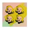 Image 1 : Steve Kaufman (1960-2010), "4 Marilyn Monroes" Hand Painted Limited Edition Silkscreen on Canvas, Nu