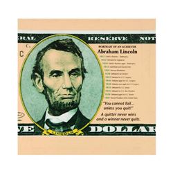 Steve Kaufman (1960-2010), "Portrait of an Achiever Abe Lincoln" Limited Edition Silkscreen on Canva