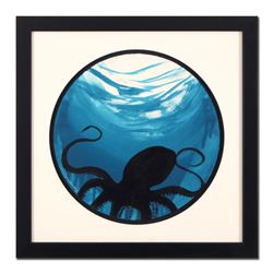 Wyland -"Octopus" Framed Original Watercolor Painting, Hand Signed with Certificate of Authenticity.