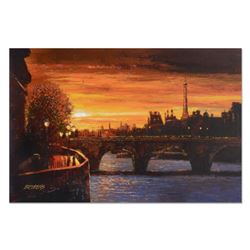 Howard Behrens (1933-2014), "Twilight on the Seine II" Hand Embellished Limited Edition on Textured 