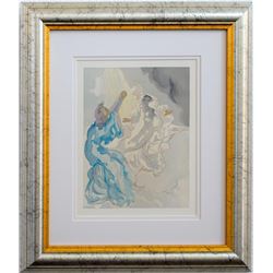 Salvador Dali- Original Color Woodcut on B.F.K. Rives Paper "Heaven Canto 5"