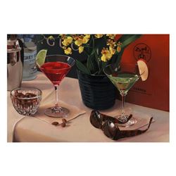 Nobu Haihara, "Cocktails On 5Th" Limited Edition Canvas, Signed and with COA.