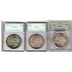 Lot 68 - Lot of Three Mixed Dates Morgan Dollar PCGS MS64