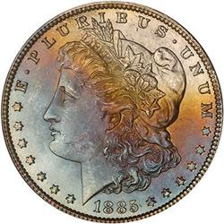Lot 135 - Lot of Two 1885 Morgan Dollars PCGS MS65
