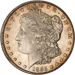 Lot 158 - 1885-CC Morgan Dollar PCI MS64 50% Toned