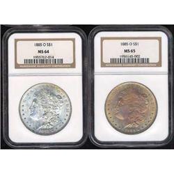 Lot 172 - Lot of Two 1885-O Morgan Dollars NGC