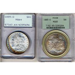Lot 173 - Lot of Two 1885-O Morgan Dollars PCGS Mixed Grades
