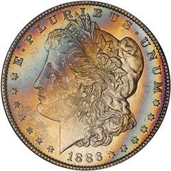 Lot 192 - 1886 Battle Creek Morgan Dollar NGC MS63 Star