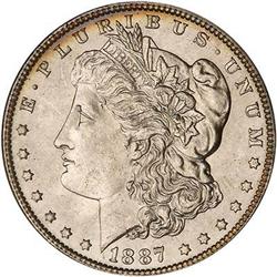 Lot 255 - 1887 Morgan Dollar NGC MS65