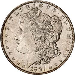 Lot 259 - 1887 Battle Creek Morgan Dollar NGC MS64 Star