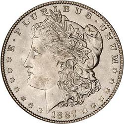 Lot 325 - 1887 Morgan Dollar 7 over 6 PCGS MS64