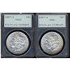 Lot 347 - Lot of Two 1887 Morgan Dollars. 7 over 6 PCGS MS61
