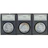 Lot 350 - Lot of Three 1887, 7 over 6 Morgan Dollars PCGS MS60