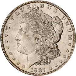 Lot 355 - Lot of Three 1887 Morgan Dollar. 7 over 6 PCGS