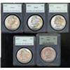 Image 1 : Lot 359 - Lot of Five Mixed Dates Morgan Dollars PCGS Mixed Grade