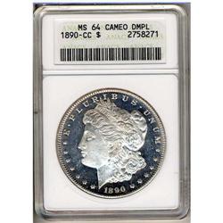 Lot 367 - 1890-CC Morgan Dollar ANACS MS64 Cameo DMPL