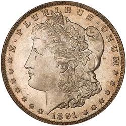 Lot 370 - 1891-CC Morgan Dollar PCGS MS65