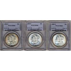 Lot 398 - Lot of Three 1898-O Morgan Dollars