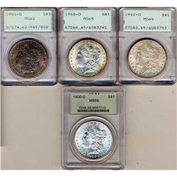 Lot 408 - Lot of Four Mixed Date Morgans PCGS Mixed Grades