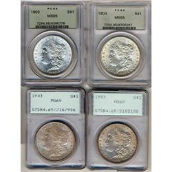 Lot 422 - Lot of Four 1903 Morgan Dollars PCGS MS65