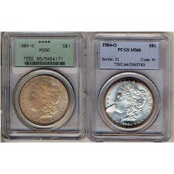 Lot 446 - Lot of Two 1904-O Morgan Dollars PCGS MS66
