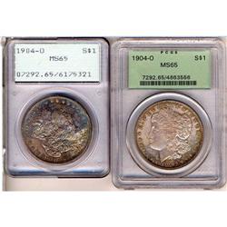 Lot 459 - Lot of Two 1904-O Morgan Dollars PCGS MS65