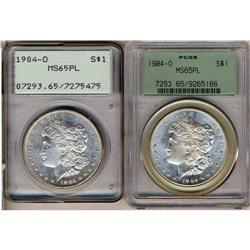 Lot 463 - Lot of Two 1904-O Morgan Dollars PCGS MS65 PL