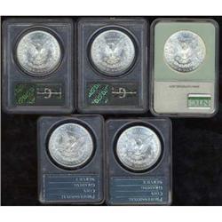 Lot 464 - Lot of Five 1904-O Morgan Dollars