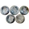 Lot 466 - Lot of 5 Morgan Dollars.