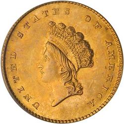 Lot 476 - 1854 $1 Gold Indian PCGS MS63 Type 2
