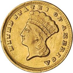 Lot 483 - 1860-D $1 Gold Indian NCS AU DETAILS