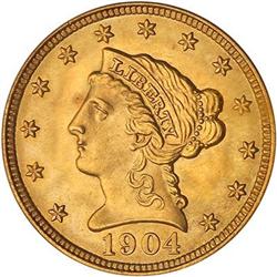 Lot 488 - 1904 $2.50 Liberty PCGS MS67