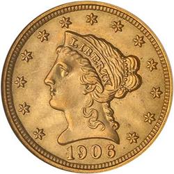 Lot 490 - 1906 $2.50 Liberty NGC MS67