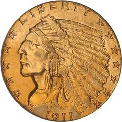 Lot 491 - 1911-D $2.50 Indian PCGS MS62