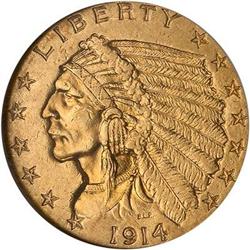 Lot 492 - 1914 $2.50 Indian NGC MS61