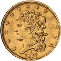 Lot 498 - 1838-D $5 ANACS AU Details Net XF45 Cleaned