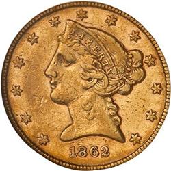 Lot 499 - 1862-S $5 Liberty NGC XF45