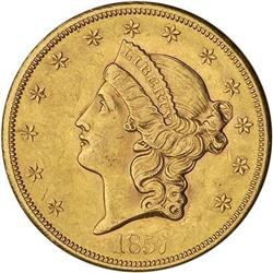 Lot 521 - 1857-S $20 Liberty NGC AU58