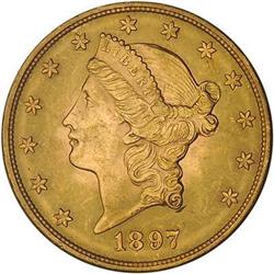 Lot 533 - 1897-S $20 Liberty NTC MS64