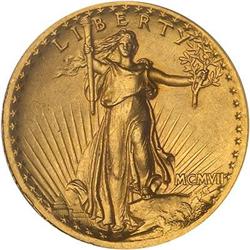 Lot 539 - 1907 $20 St. Gaudens High Relief Wire PCGS MS64