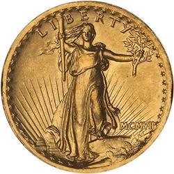 Lot 541 - 1907 $20 St. Gaudens High Relief Wire PCGS MS63