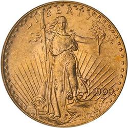 Lot 542 - 1909-S $20 St. GaudensPCGS MS65