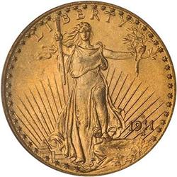 Lot 546 - 1911-D $20 St. Gaudens PCGS MS65