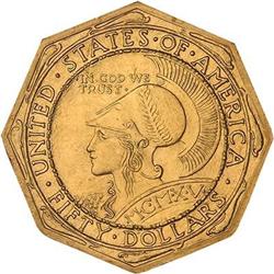 Lot 565 - 1915-S Panama-Pacific Gold $50 Octagonal NGC MS-65