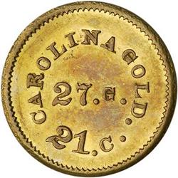 Lot 566 - (1842-50) 27G P.E. G$1 BECHTLER NGC MS61