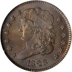 Lot 586 - 1828 Half Cent C-3 R1 NGC MS65 BN